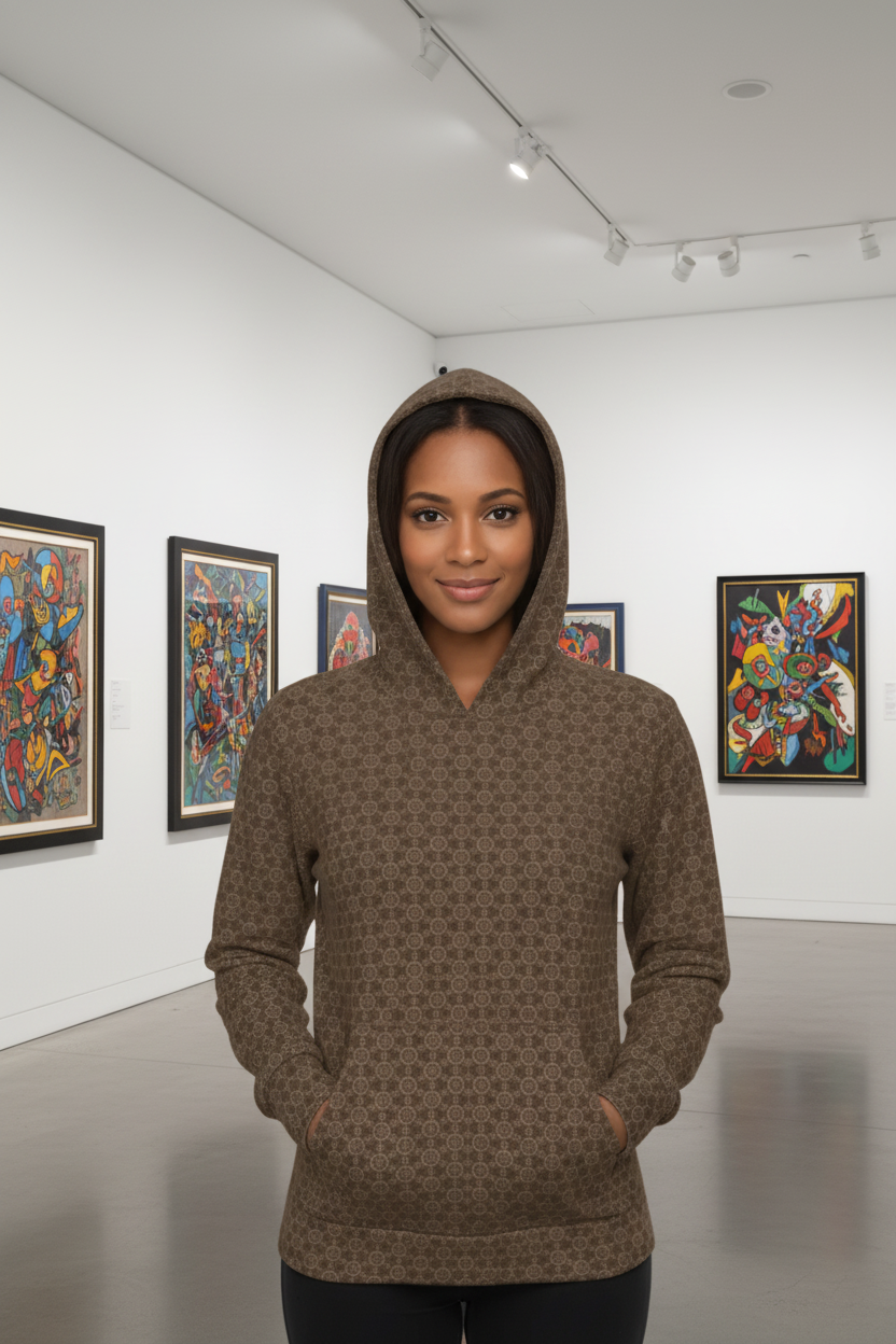 Brown Patterned Hoodie