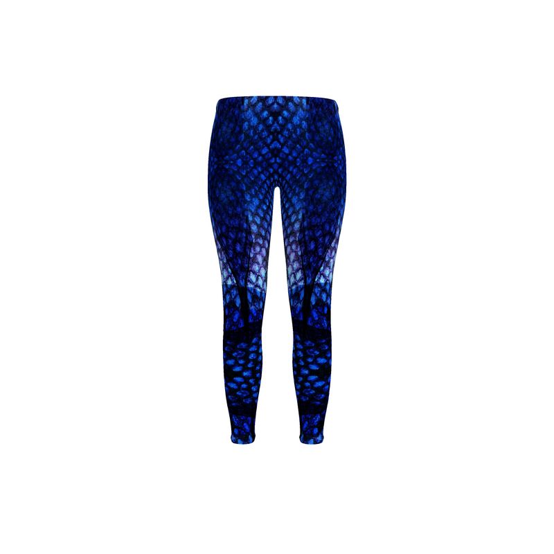 Blue Snake Print Leggings