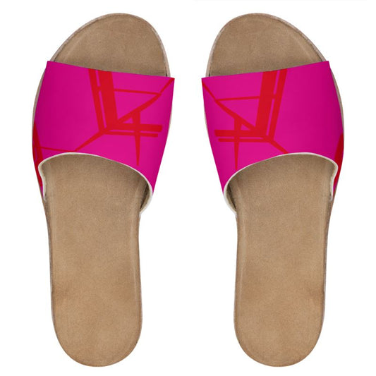 Womens Leather Slides