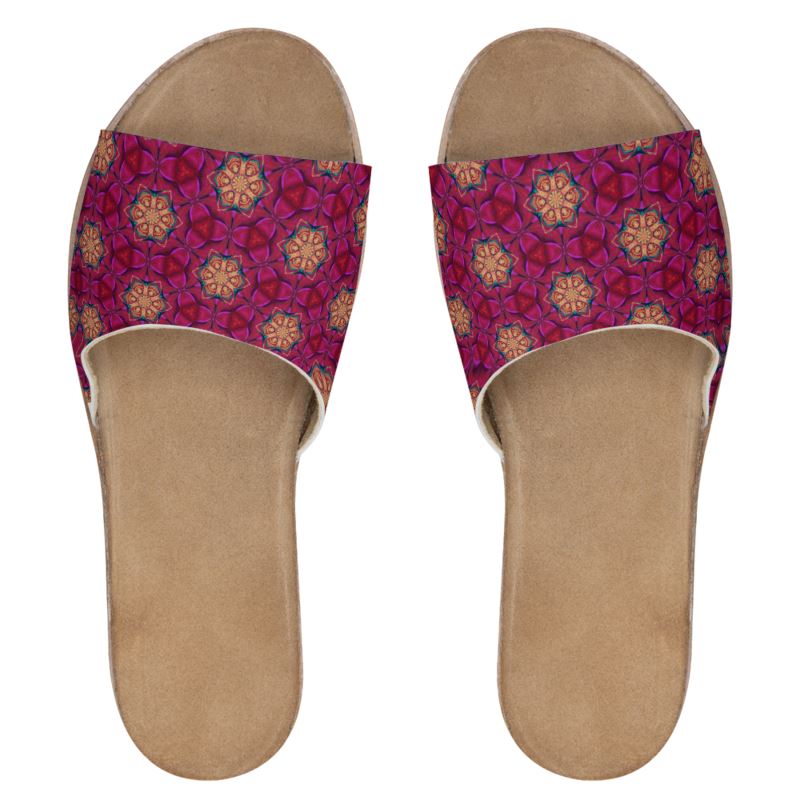 Womens Leather Sliders