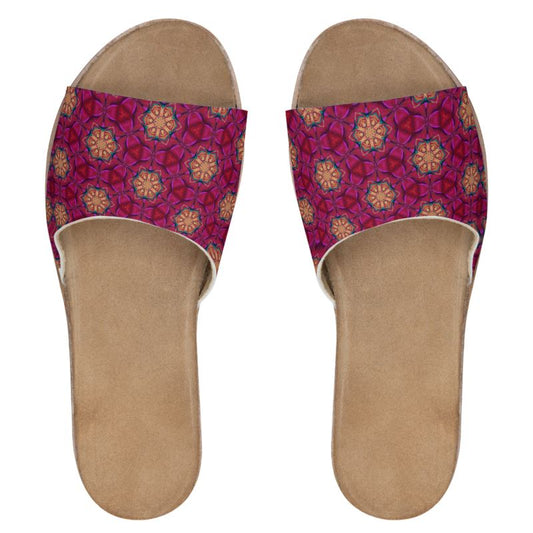 Womens Leather Sliders