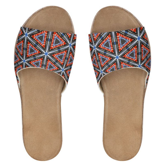 Womens Leather Sliders