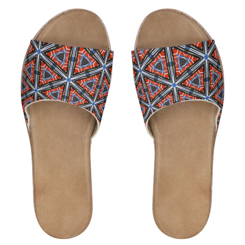 Womens Leather Sliders