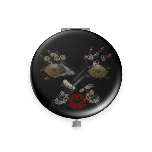 Crossed Arms Compact Face Mirror