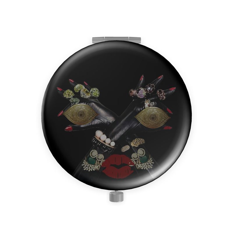 Crossed Arms Compact Face Mirror