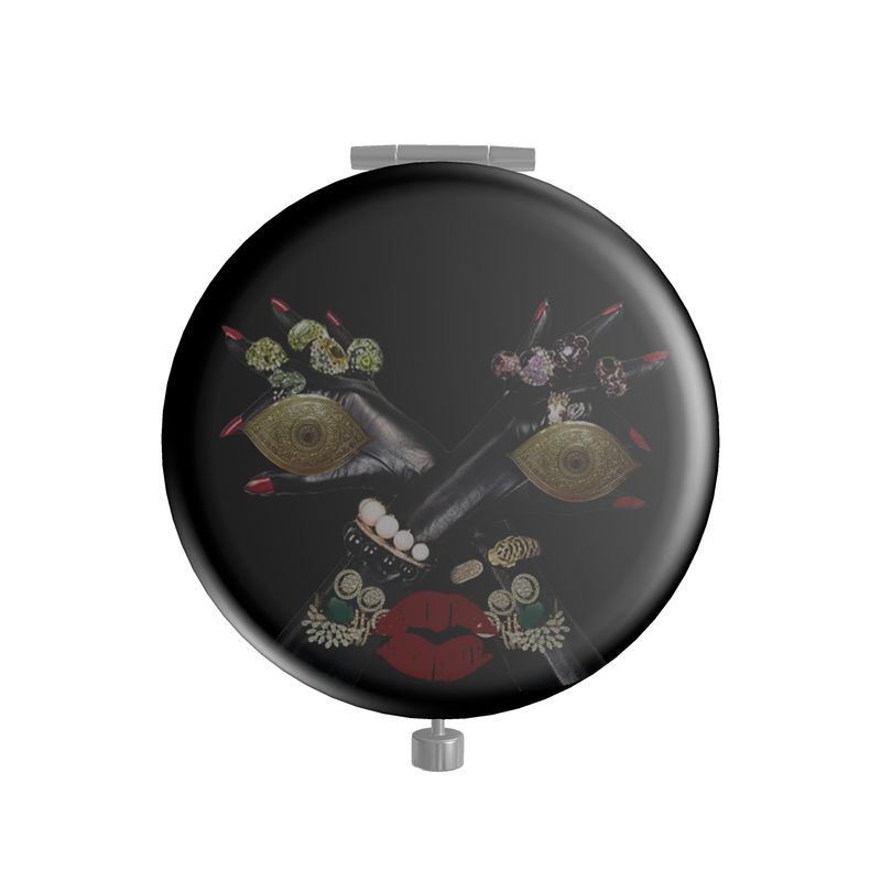 Crossed Arms Compact Face Mirror