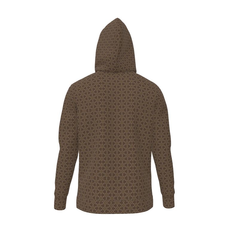 Brown Patterned Hoodie