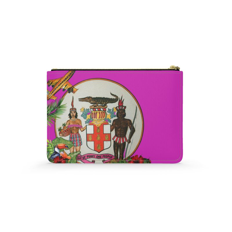Fuchsia Leather pouch