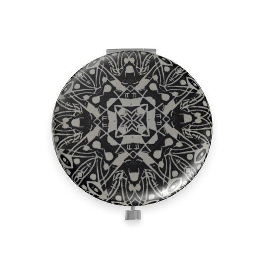 Cross Print Compact Face Mirror