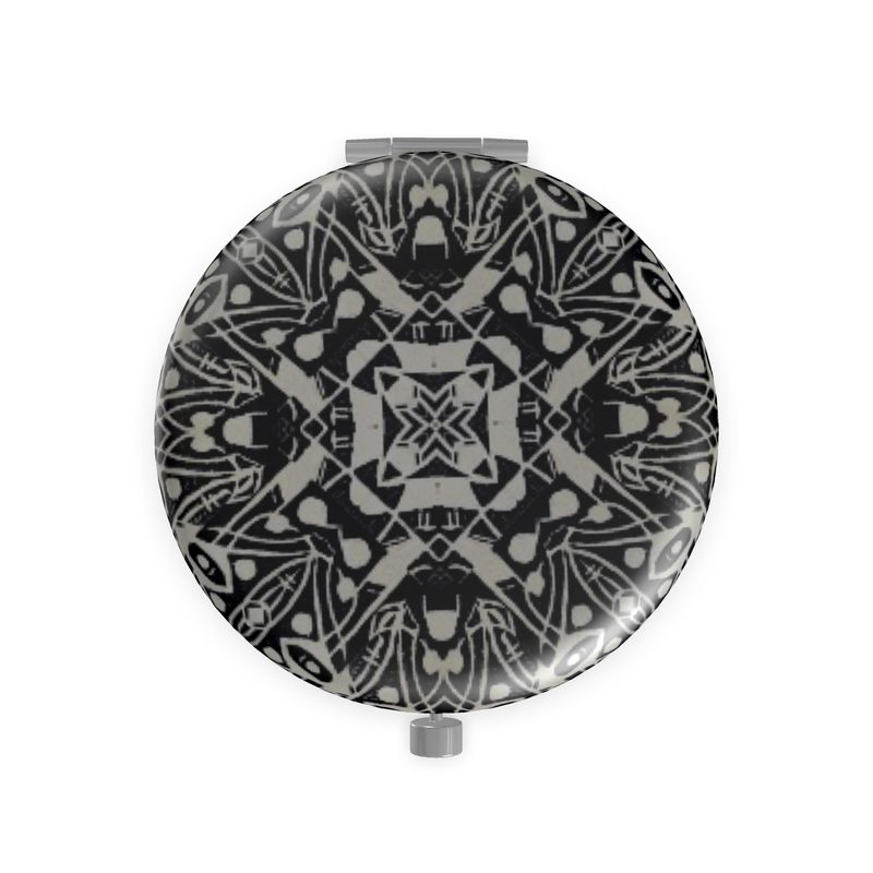 Cross Print Compact Face Mirror