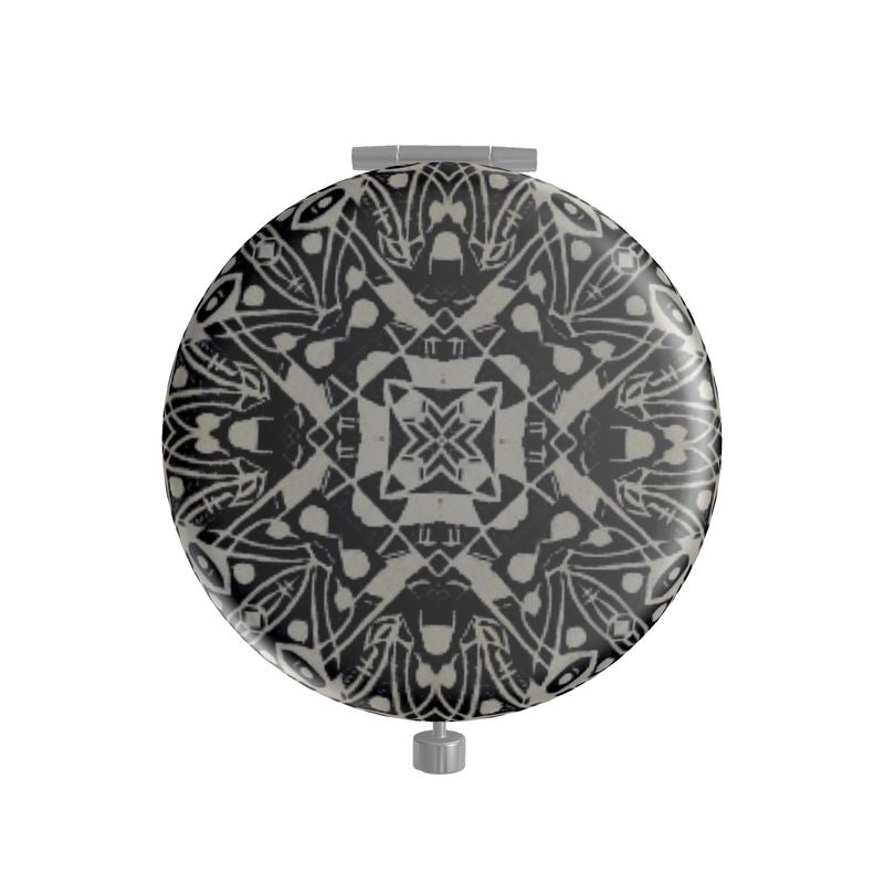 Cross Print Compact Face Mirror