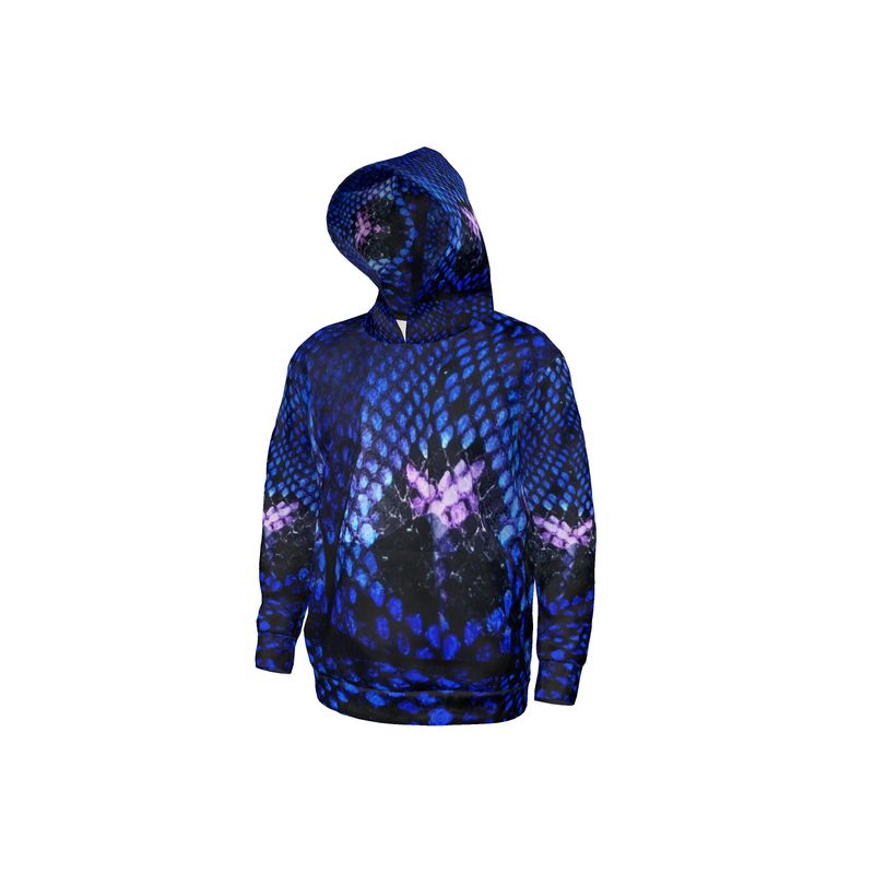 Blue Snake Print Hoodie