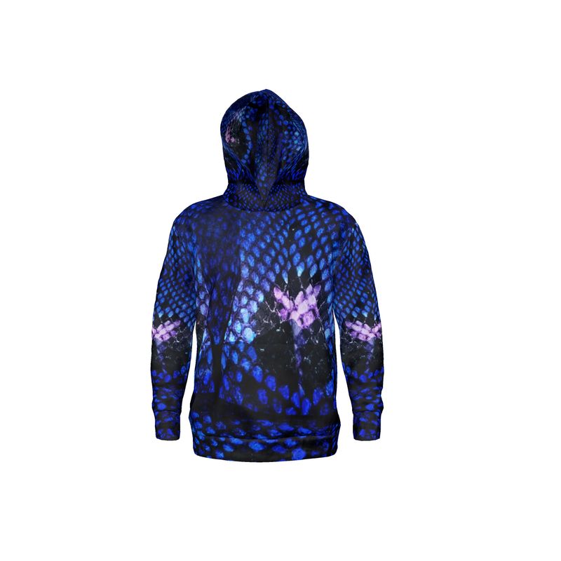 Blue Snake Print Hoodie