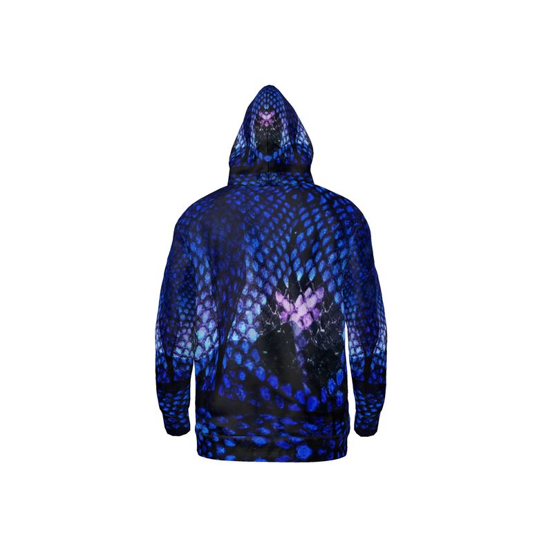 Blue Snake Print Hoodie