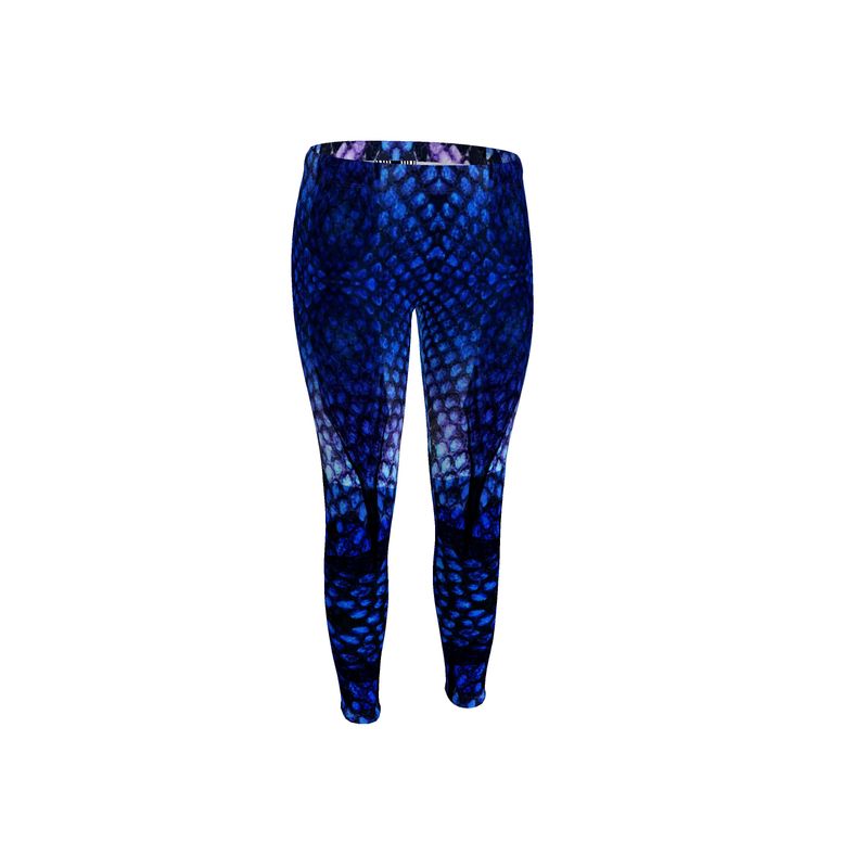 Blue Snake Print Leggings