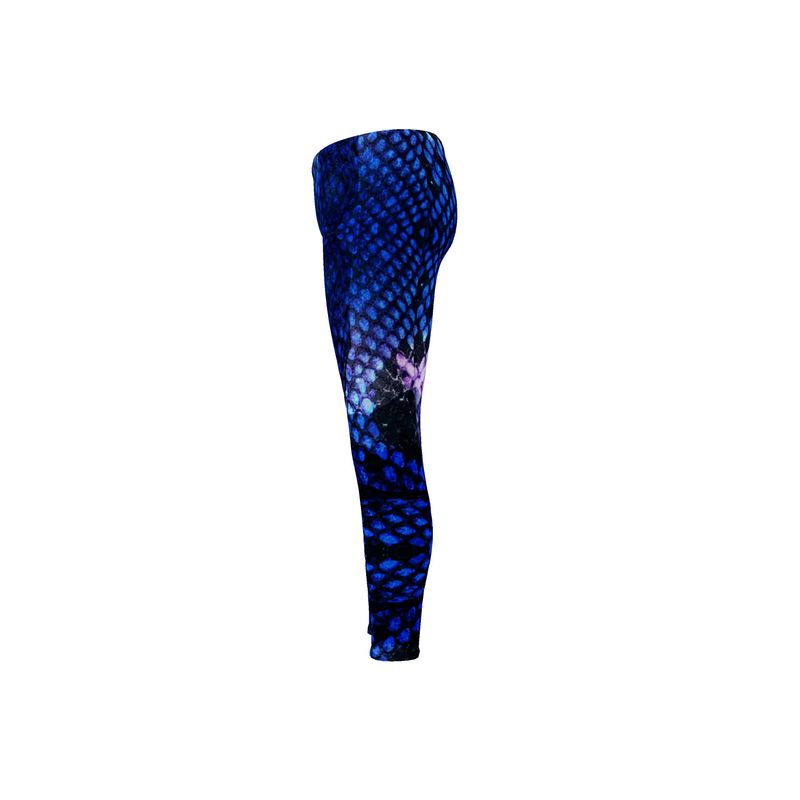 Blue Snake Print Leggings