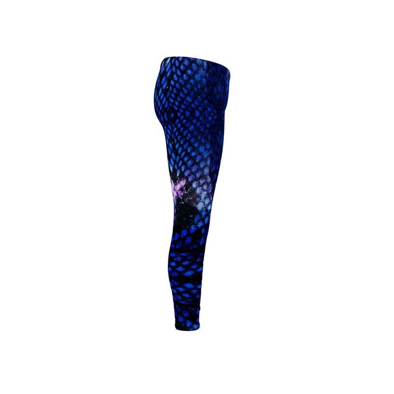 Blue Snake Print Leggings