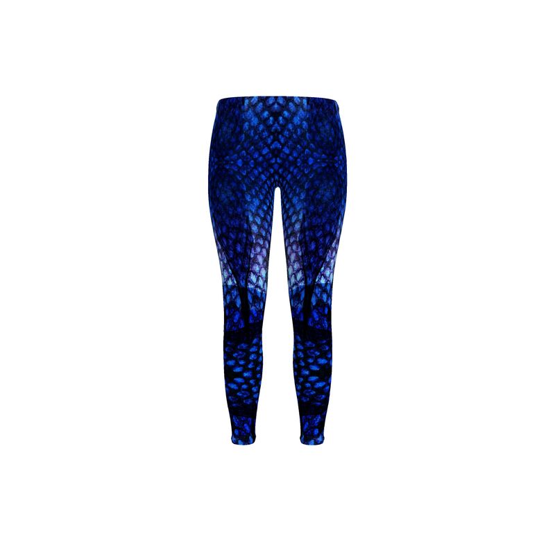 Blue Snake Print Leggings