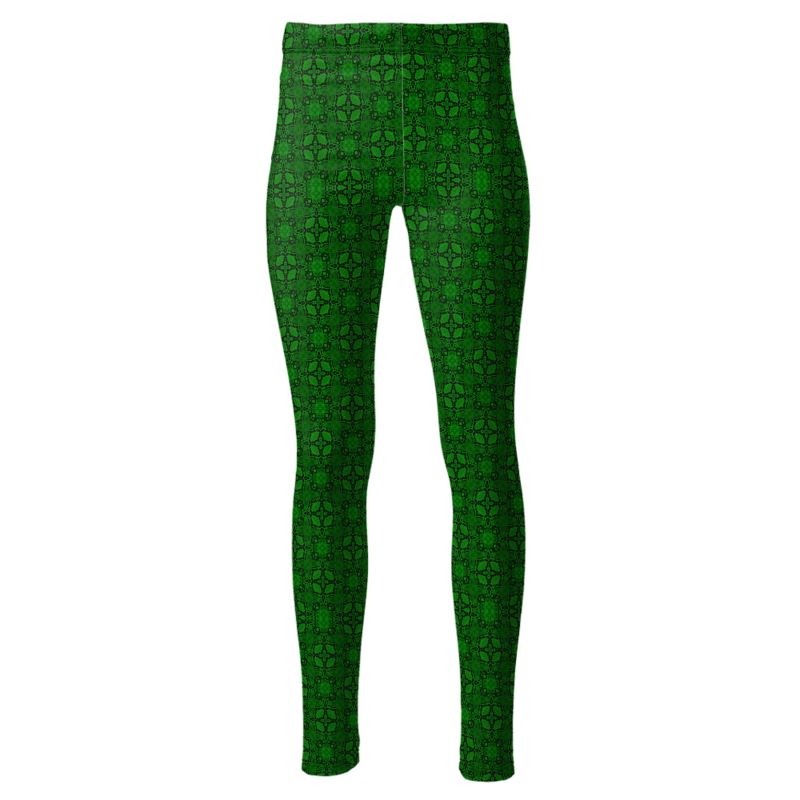 Green Patterned Leggings