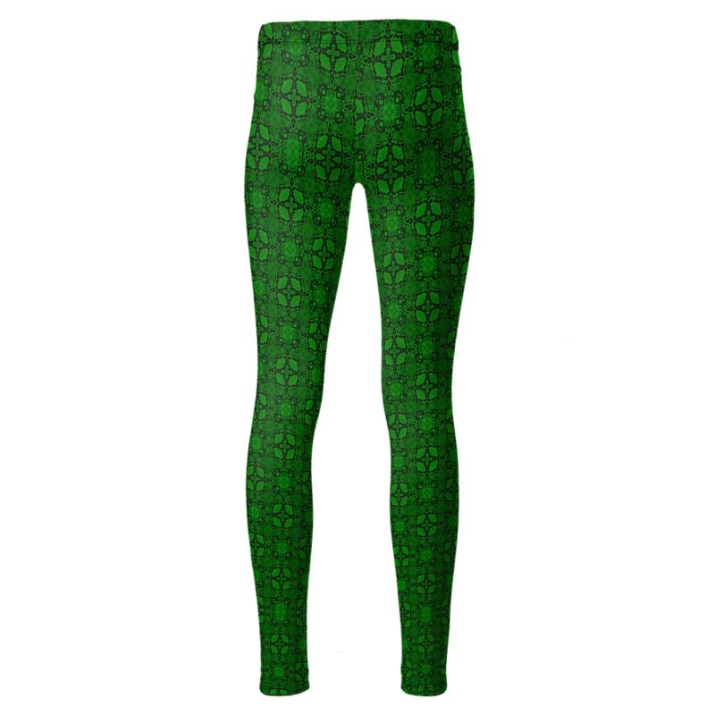 Green Patterned Leggings