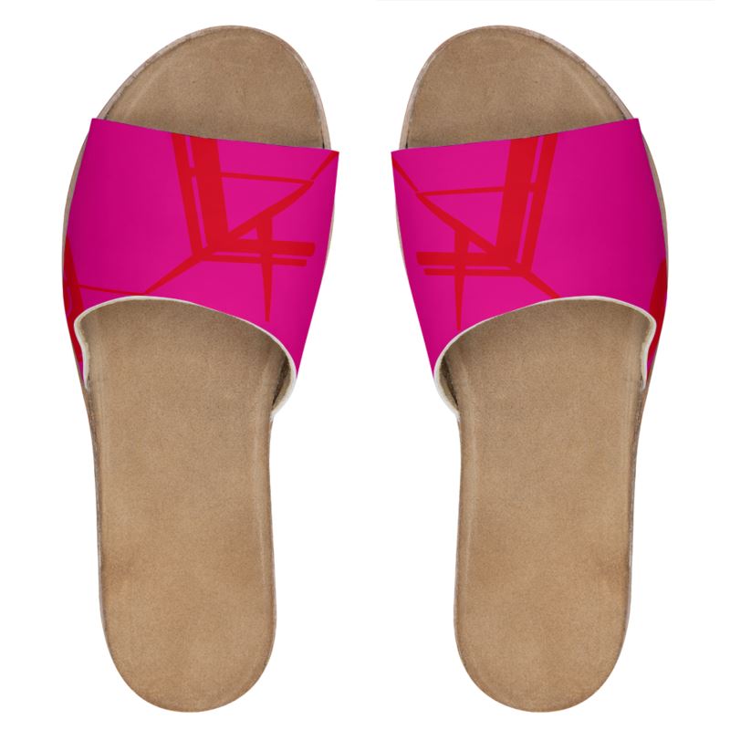 Womens Leather Slides